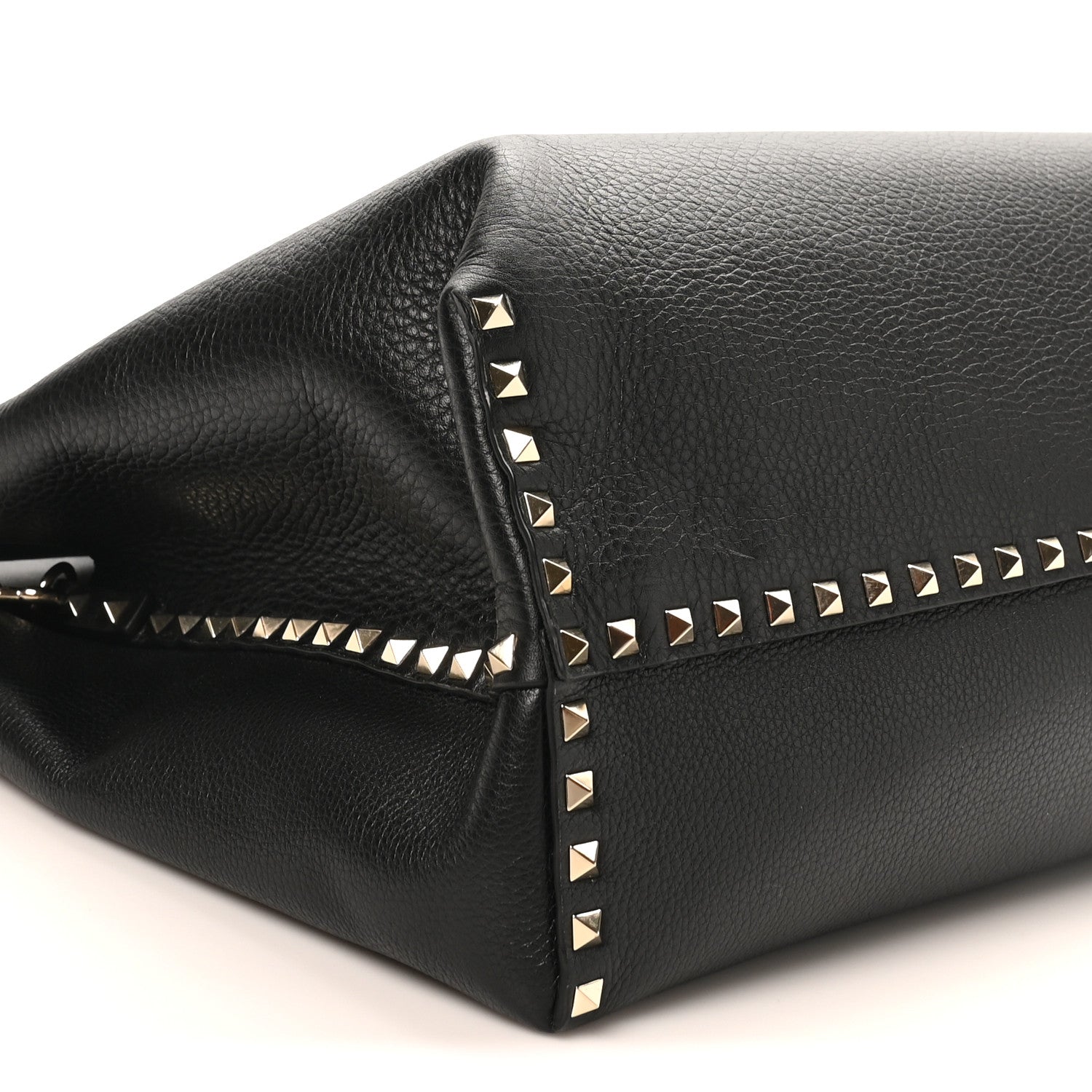 Valentino Garavani Grained Calfskin Rockstud Flip Lock Briefcase Tote  Black 8 of 9