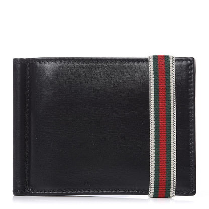 Gucci Calfskin Web Bi-Fold Wallet Black 1 of 7