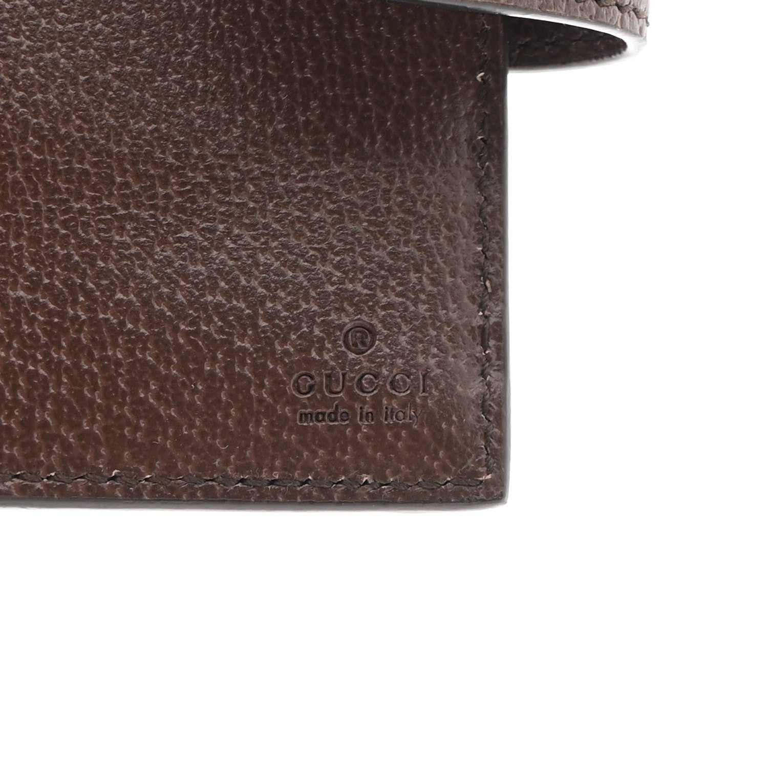 Gucci GG Supreme Monogram Textured Dollar Calfskin Web Ophidia Overlay Zip Around Card Case Wallet Beige Ebony New Acero 7 of 10
