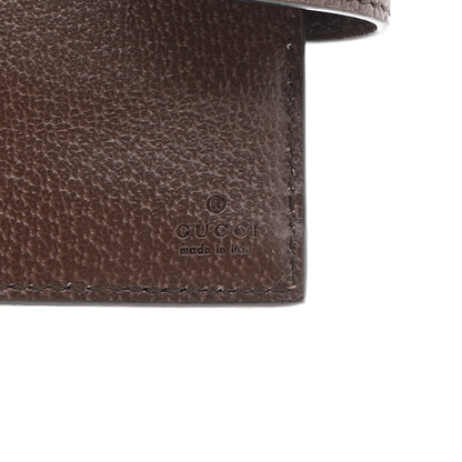 Gucci GG Supreme Monogram Textured Dollar Calfskin Web Ophidia Overlay Zip Around Card Case Wallet Beige Ebony New Acero 7 of 10