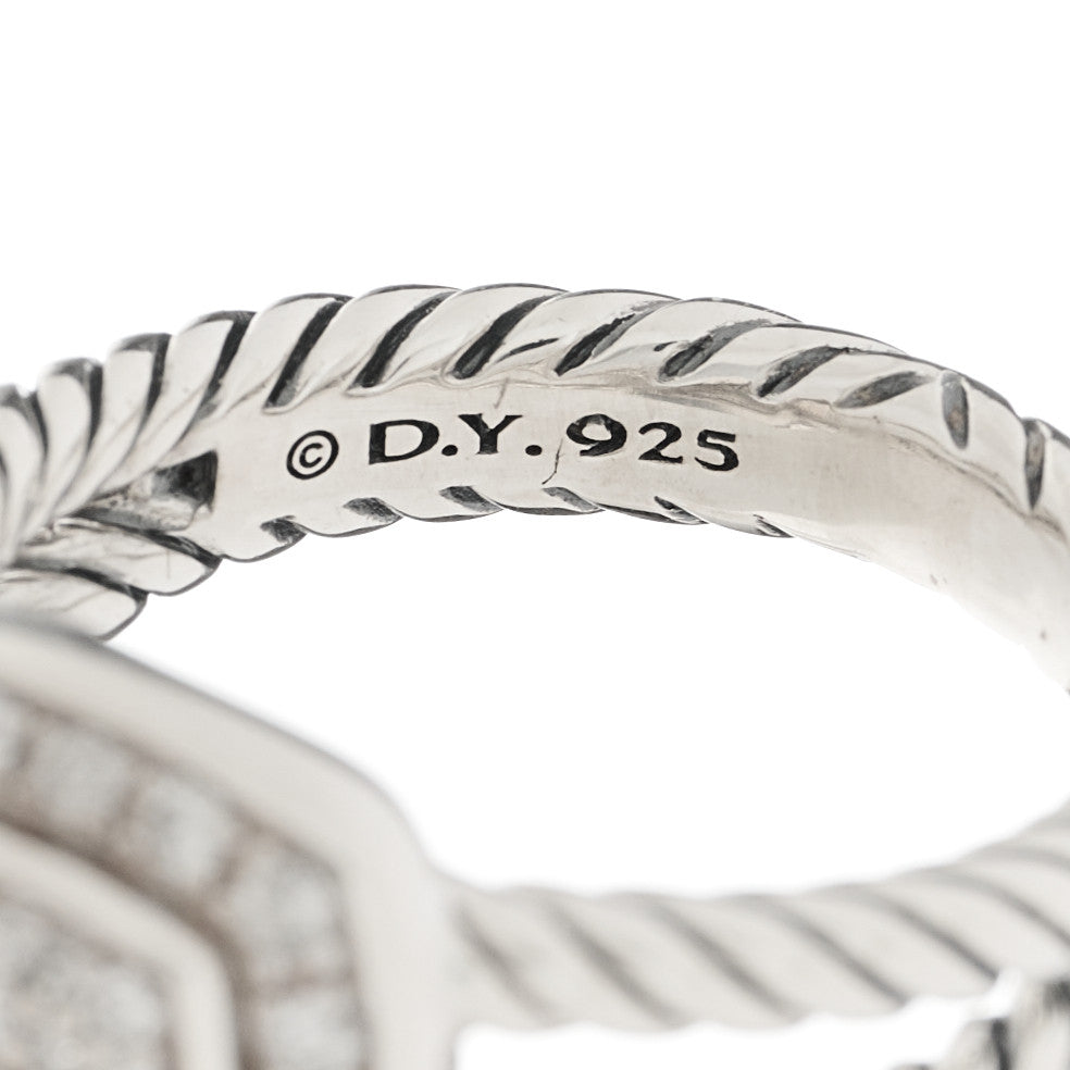 David Yurman Sterling Silver Diamond 7mm Petite Albion Pave Ring 52 6 6 of 6