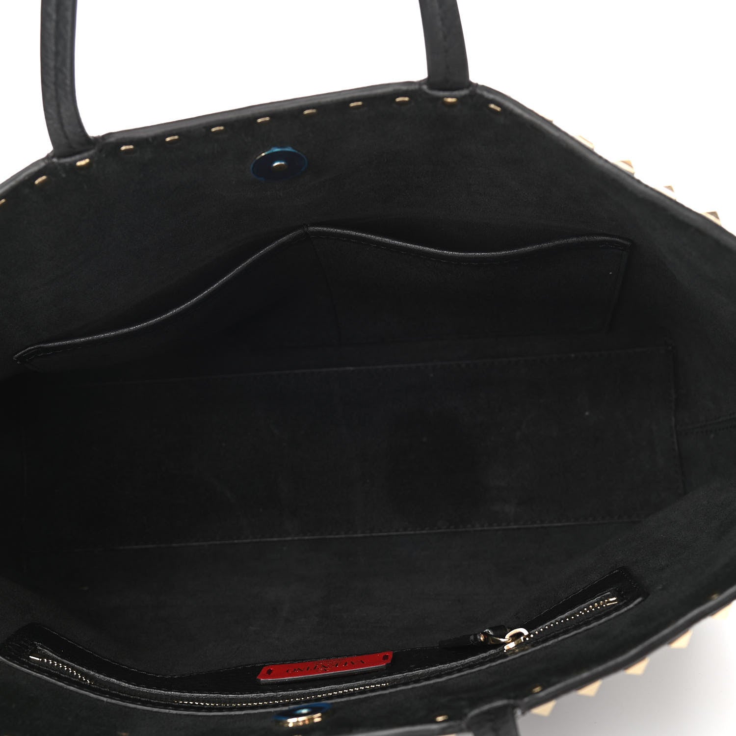 Valentino Garavani Grained Calfskin Small Rockstud Shoulder Tote Black 4 of 10