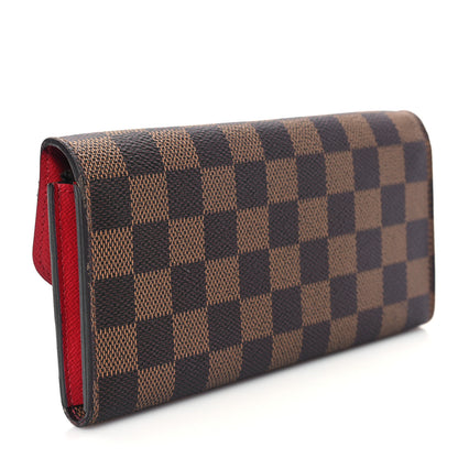 Louis Vuitton Damier Ebene Emilie Wallet Red 3 of 11