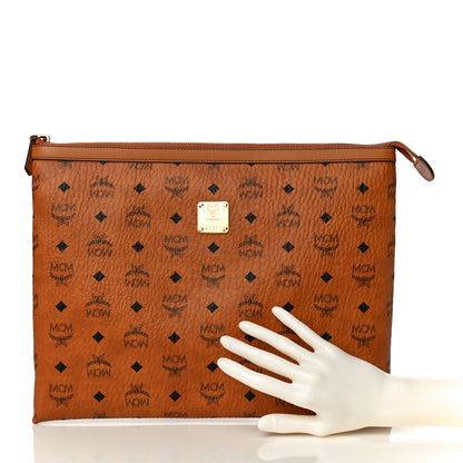 MCM Visetos Large Zip Pouch Cognac 2 of 10