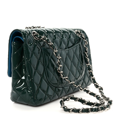 Chanel Patent Quilted Medium Double Flap Blue 3 of 12