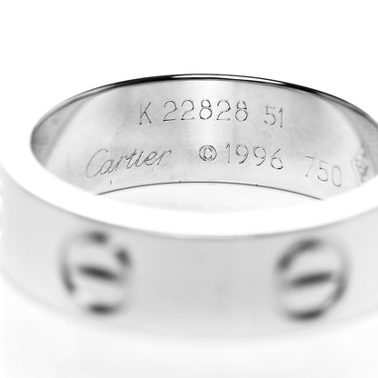 Cartier 18K White Gold 5.5mm LOVE Ring 51 5.75 4 of 5