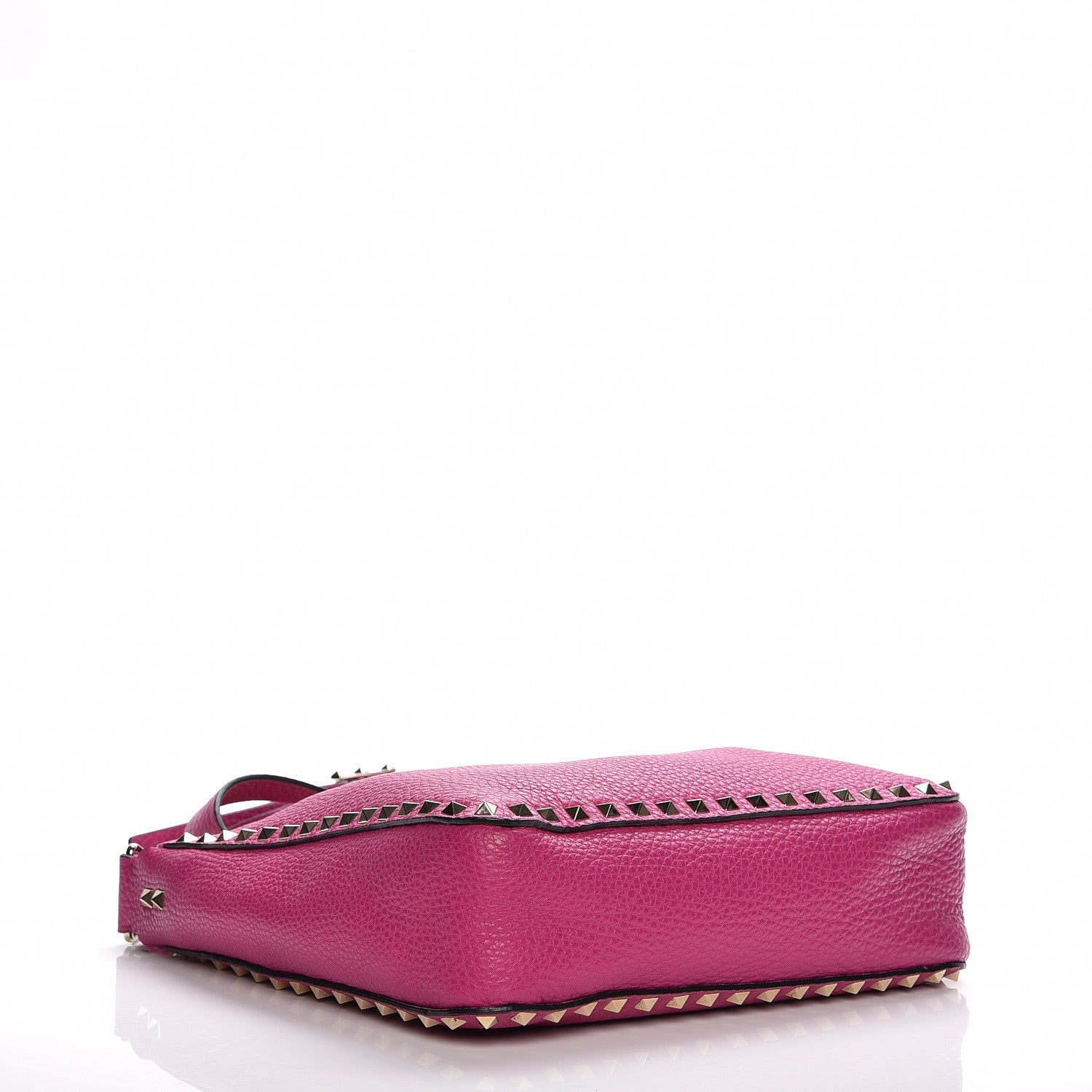 Valentino Garavani Pebbled Calfskin Small Rockstud Flip-Lock Messenger Bag Fuxia 4 of 8