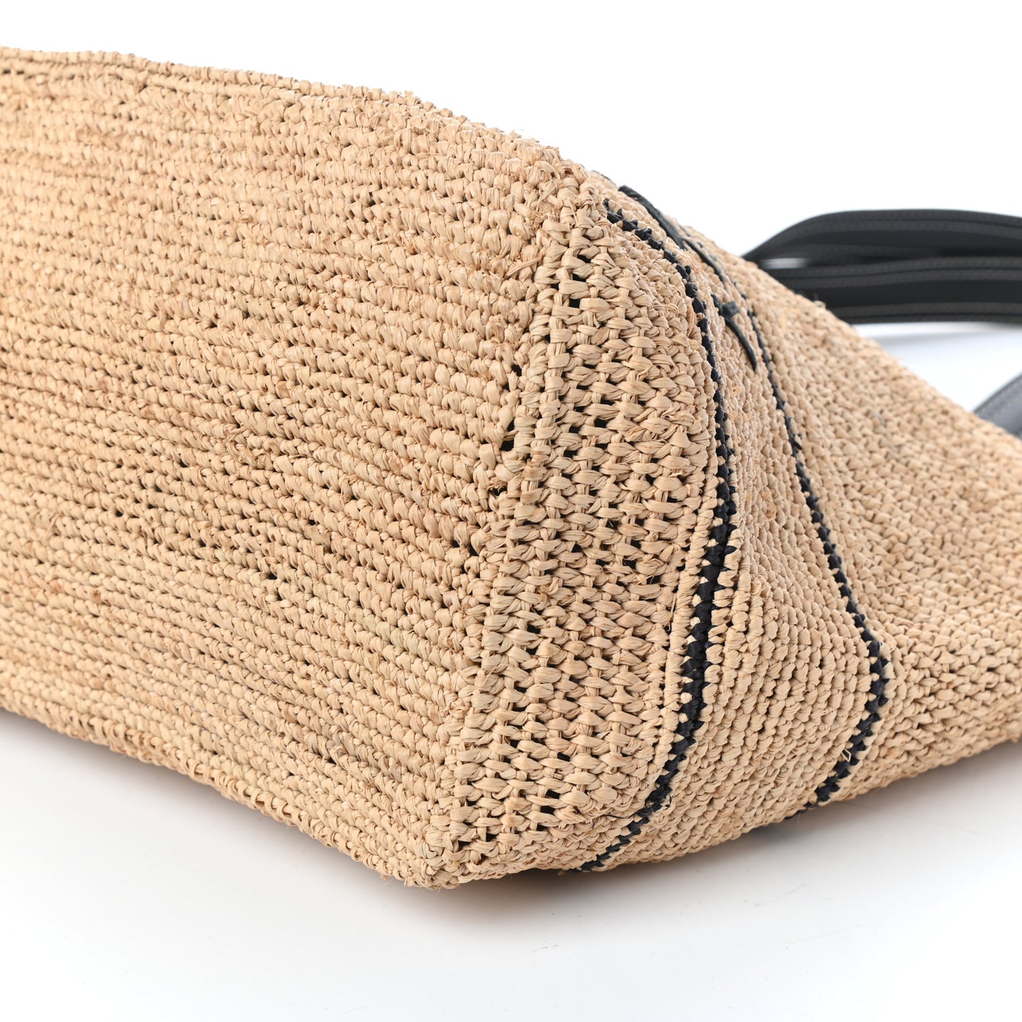 Raffia Faux Leather Medium Tote Sand