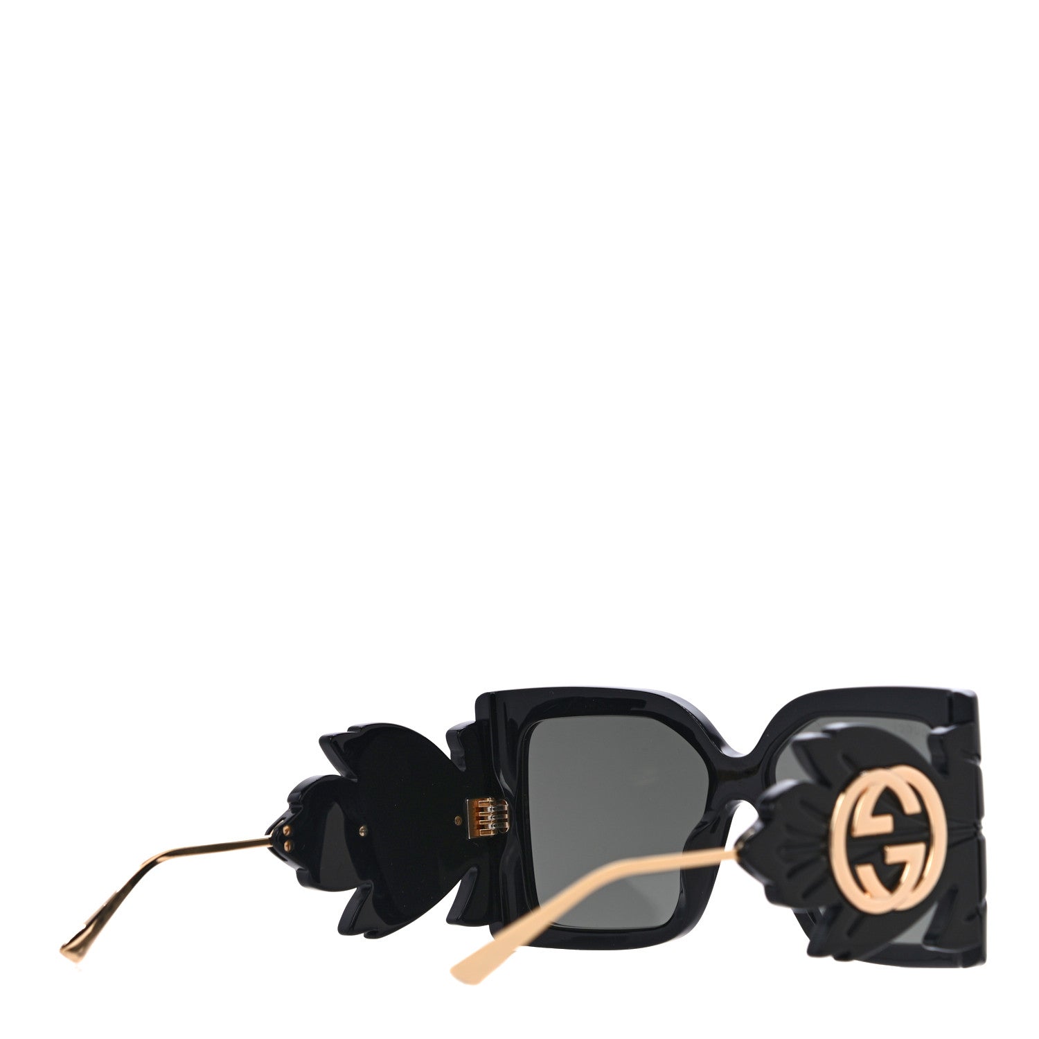 Gucci Acetate Square Frame Wing Sunglasses GG0535S Black 3 of 7