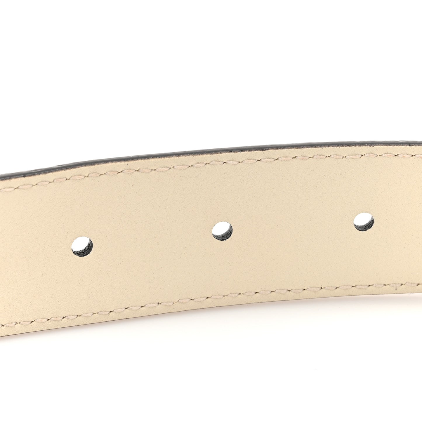 Textured Dollar Calfskin Berry Print Double G 30mm Belt  100 40 Mystic White