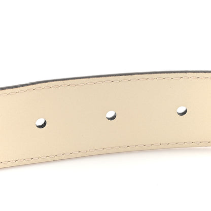Gucci Textured Dollar Calfskin Berry Print Double G 30mm Belt  100 40 Mystic White 3 of 5