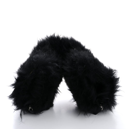 Fur Ankle Boots 37 Black