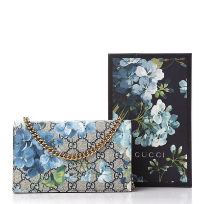 Gucci GG Supreme Monogram Blooms Chain Wallet Blue 11 of 11