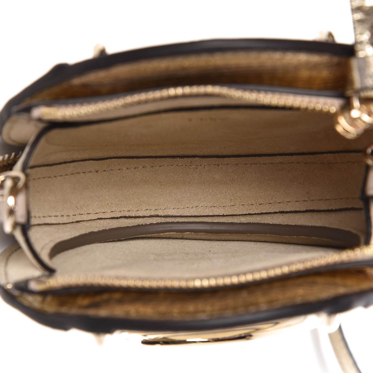 Metallic Calfskin Suede Mini Pixie Bag Gold