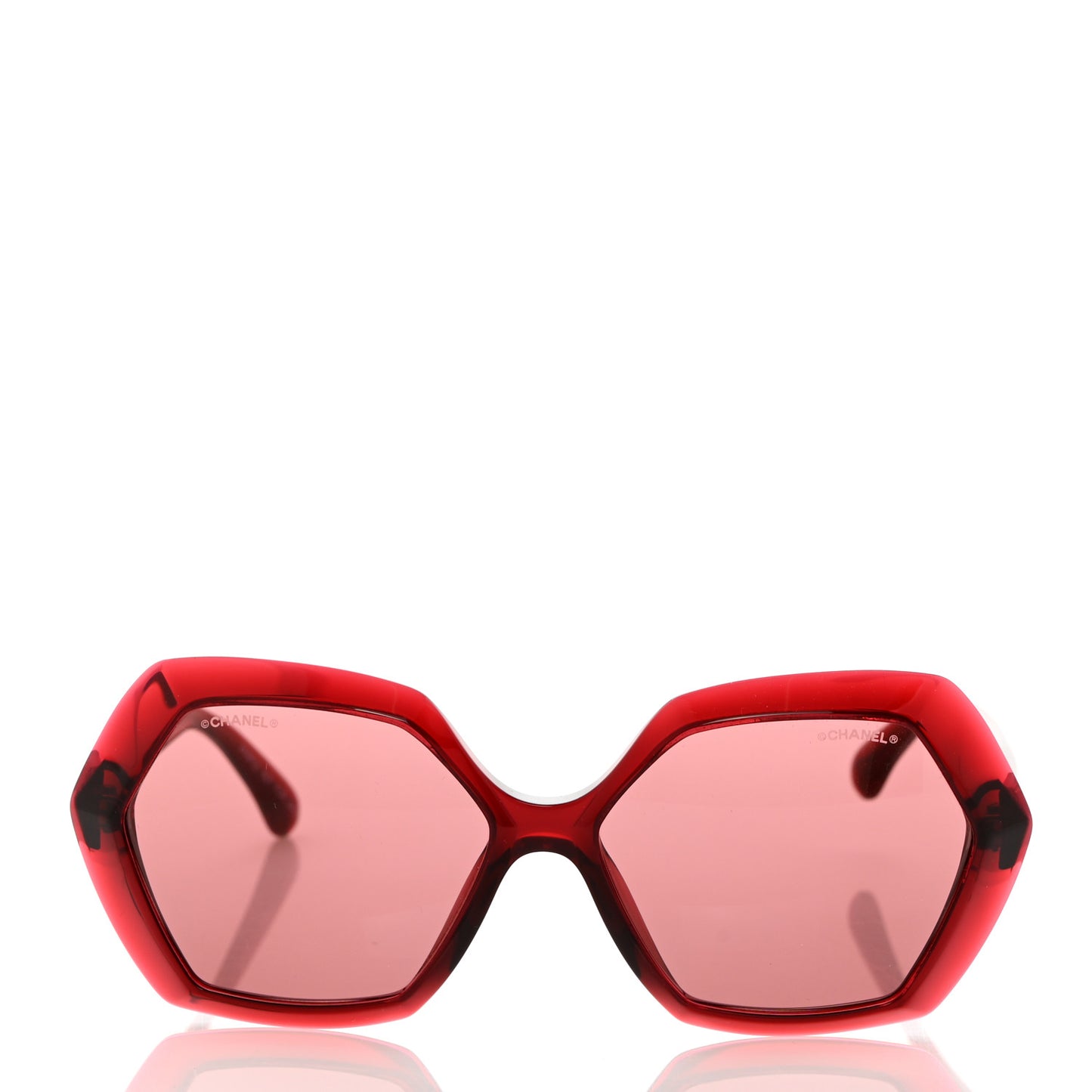 Acetate Transparent CC Sunglasses 71191 Red