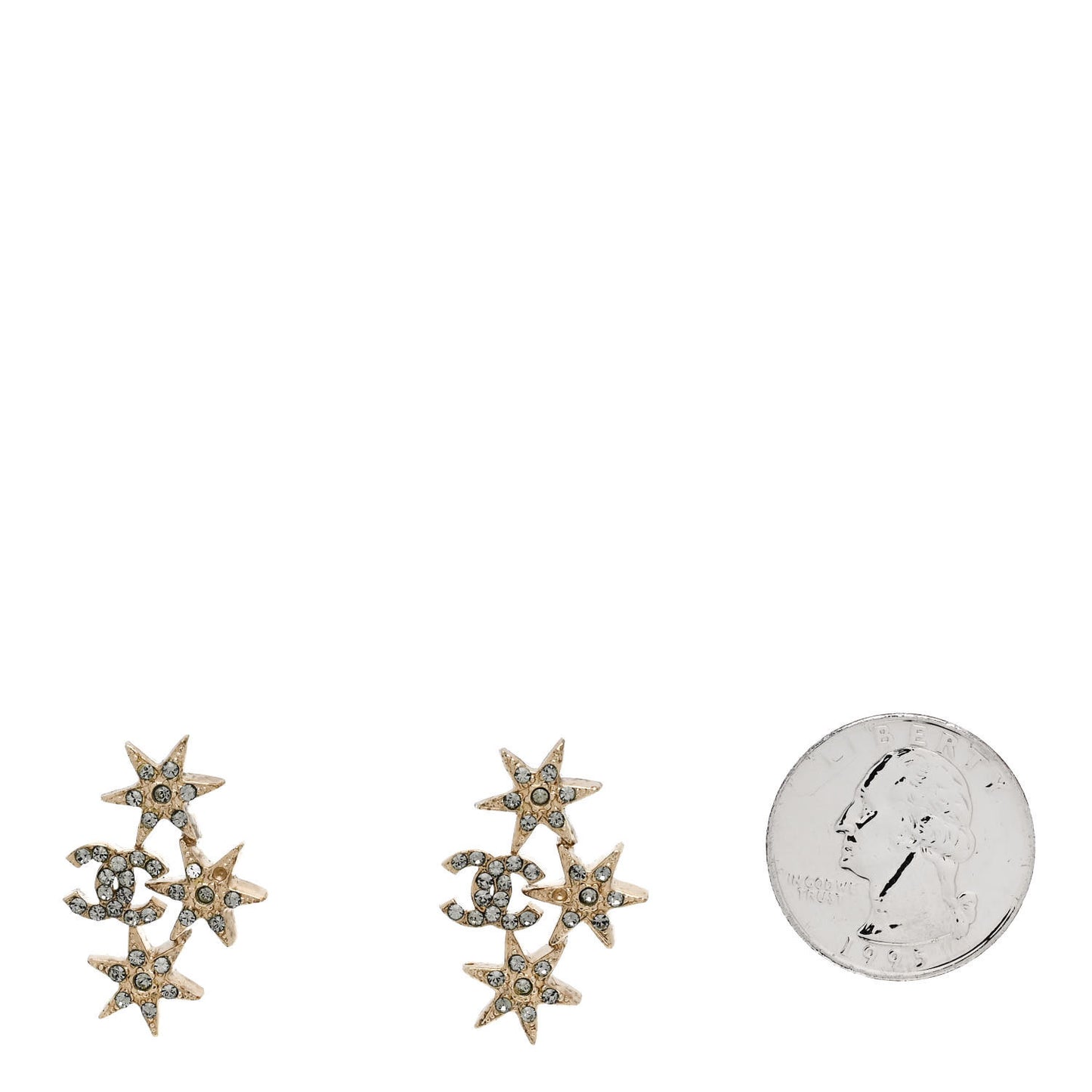 Crystal CC Star Earrings Gold