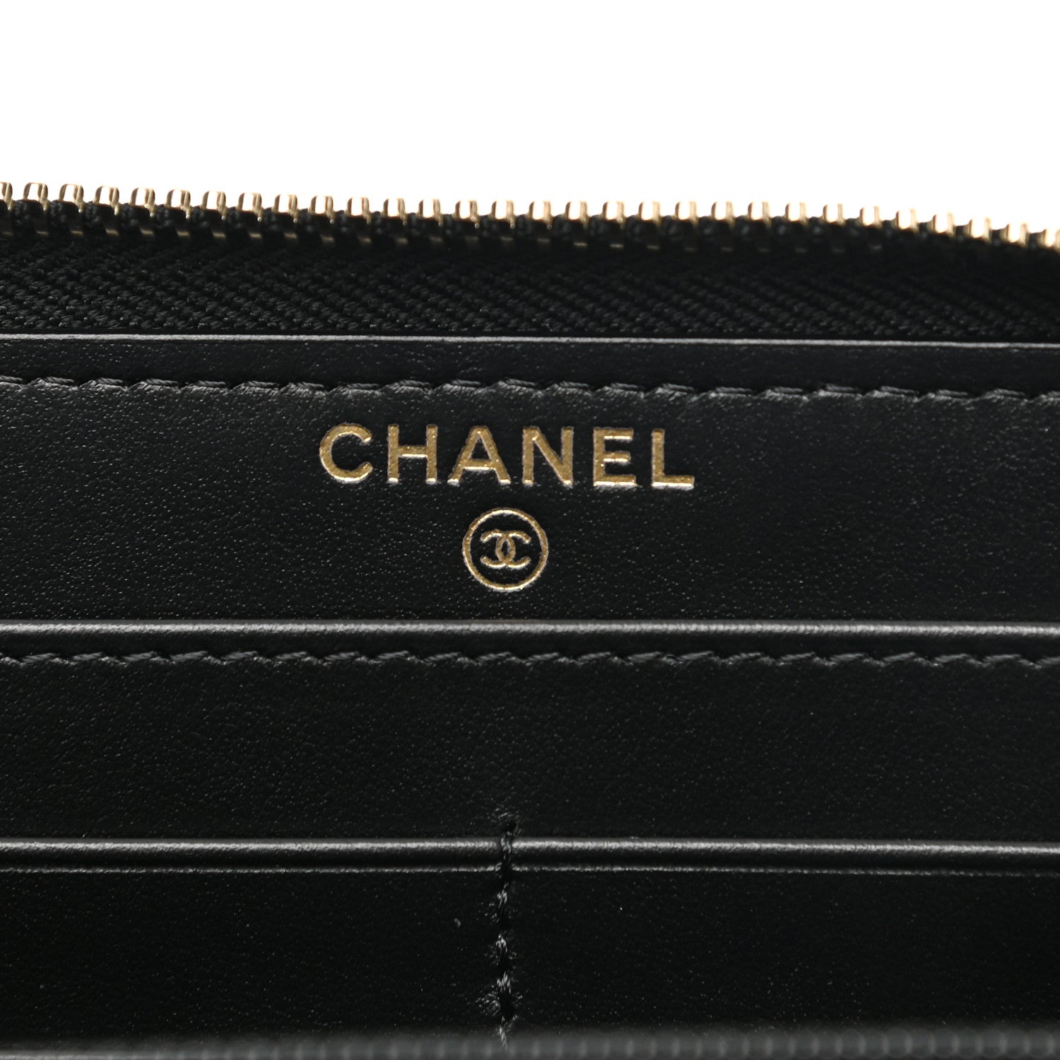 Chanel Caviar Camellia Embossed Large Zip Around Gusset Wallet Black 6 of 8
