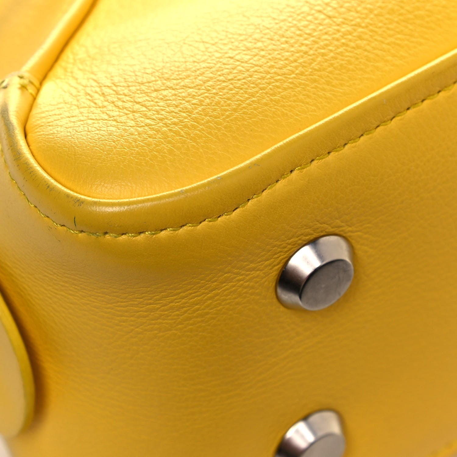 Balenciaga Shiny Day Calfskin Logo S Triangle Duffle Jaune Black 9 of 17