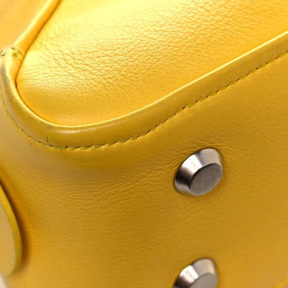 Balenciaga Shiny Day Calfskin Logo S Triangle Duffle Jaune Black 9 of 17
