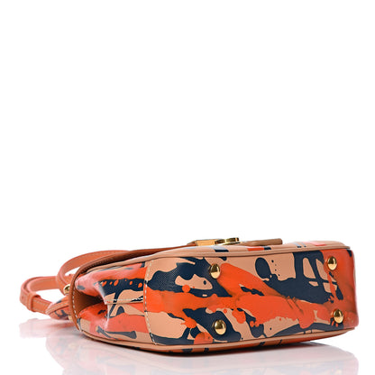 Burberry Trench Calfskin Splash Print Small DK88 Top Handle Bag Pale Clementine Burnt Sienna 4 of 15