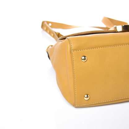 Fendi Calfskin Colorblock Anna Shoulder Bag Yellow White 10 of 14