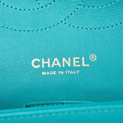 Chanel Caviar Quilted Jumbo Double Flap Turquoise 7 of 9