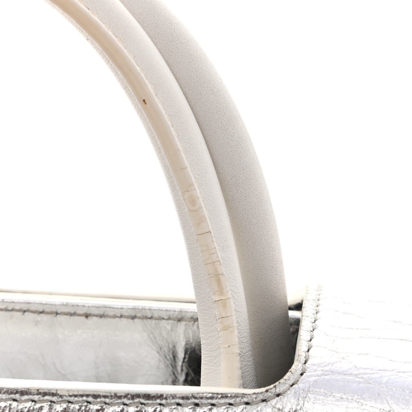 Metallic Calfskin Medium Diorever Flap Silver