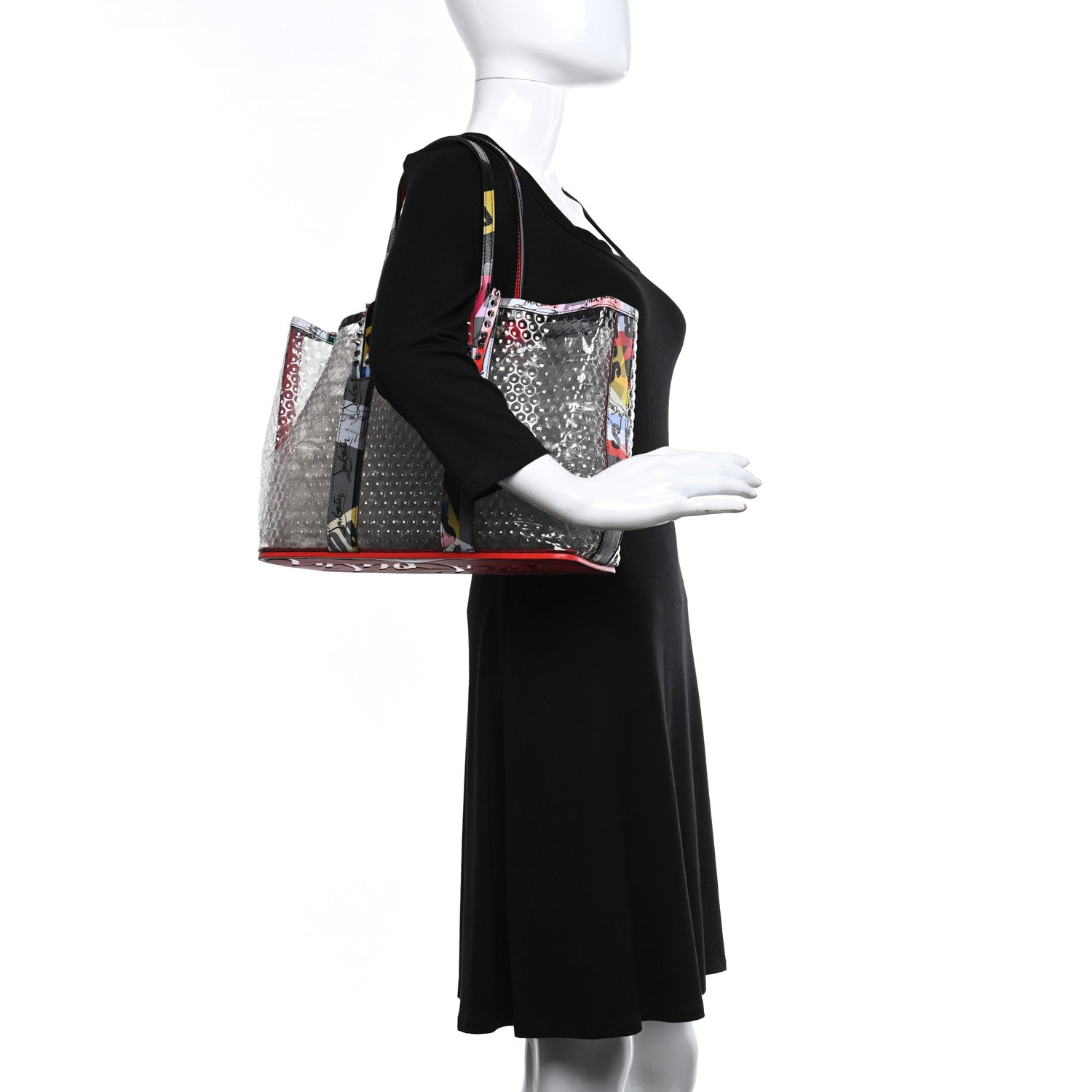 Christian Louboutin PVC Loubiballage East West Cabata Tote Clear Multicolor 2 of 13
