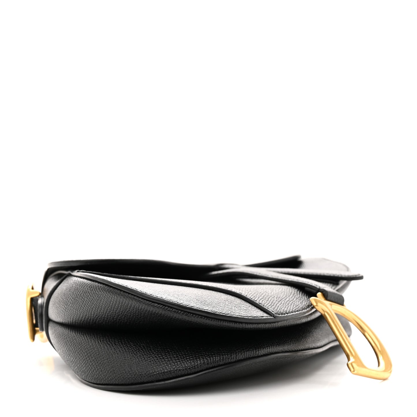 Grained Calfskin Saddle Bag Black