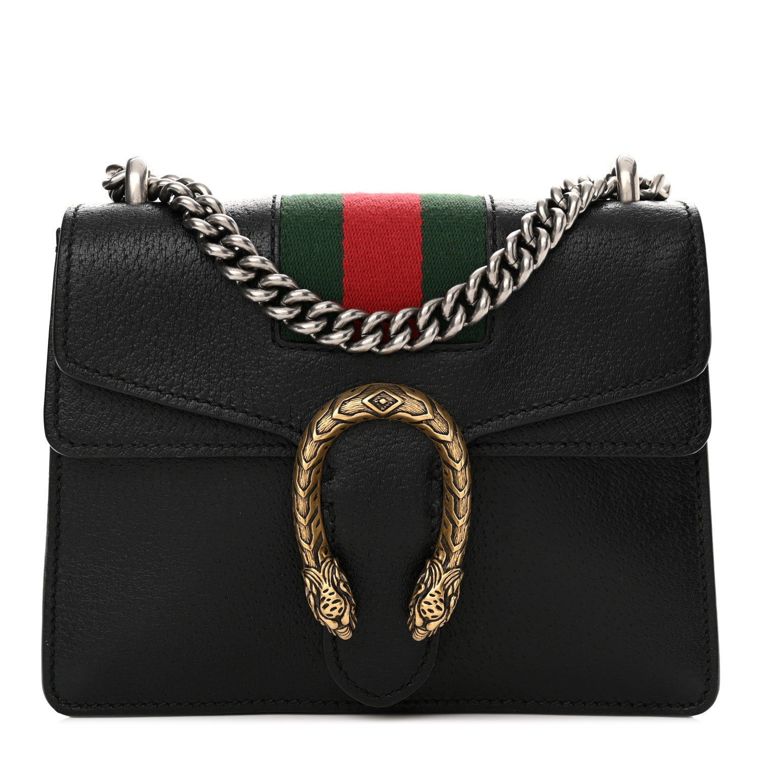 Gucci Calfskin Web Mini Dionysus Shoulder Bag Black 1 of 15