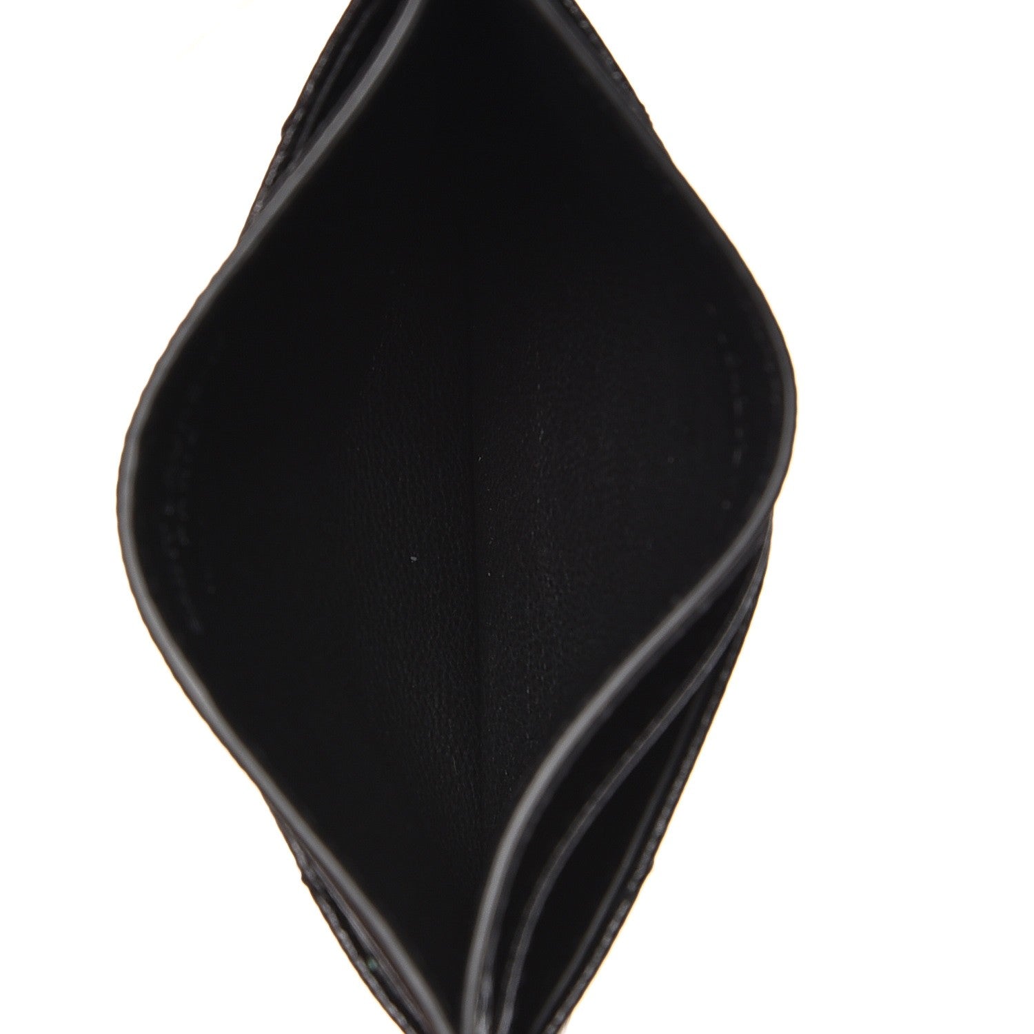 Saint Laurent Grain De Poudre Matelasse Chevron Monogram Credit Card Case Black 5 of 8