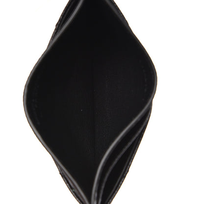 Saint Laurent Grain De Poudre Matelasse Chevron Monogram Credit Card Case Black 5 of 8
