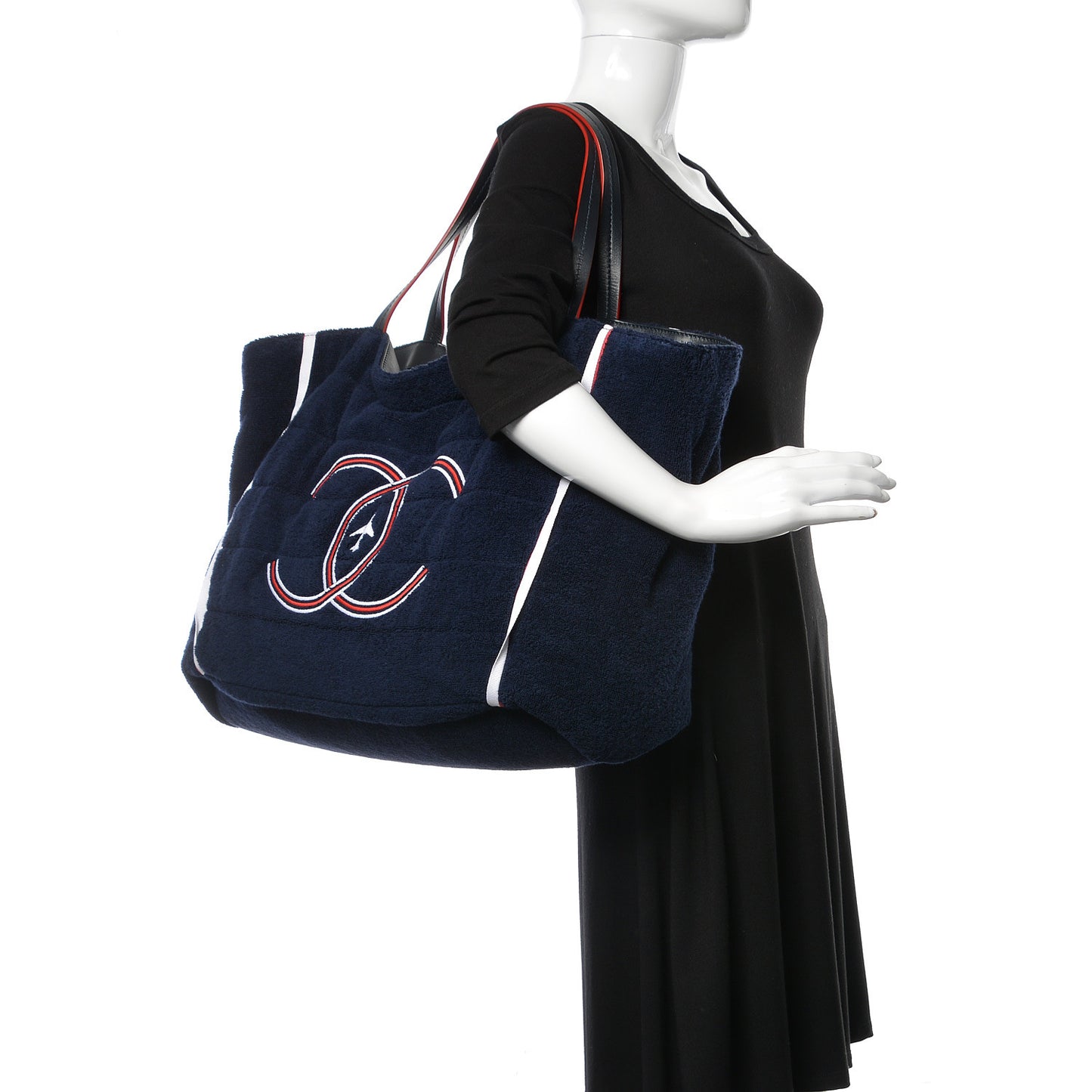 Reversible Airlines Tote Silver Navy