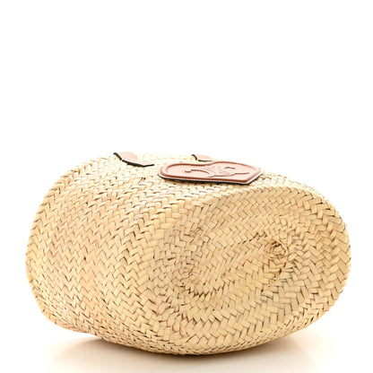 Celine Raffia Calfskin Heart Triomphe Teen Panier Tan 4 of 9