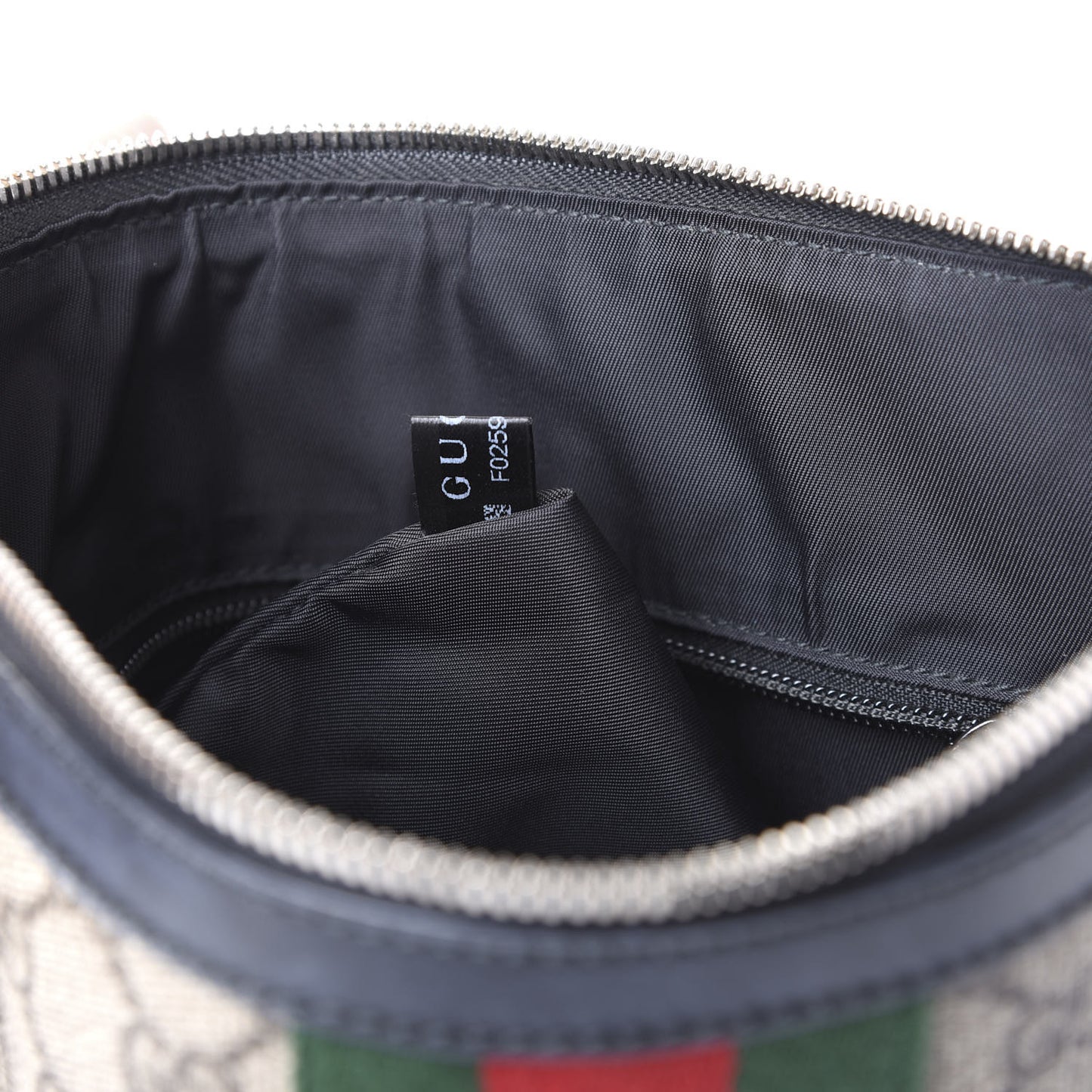 GG Supreme Monogram Web Messenger Bag Black