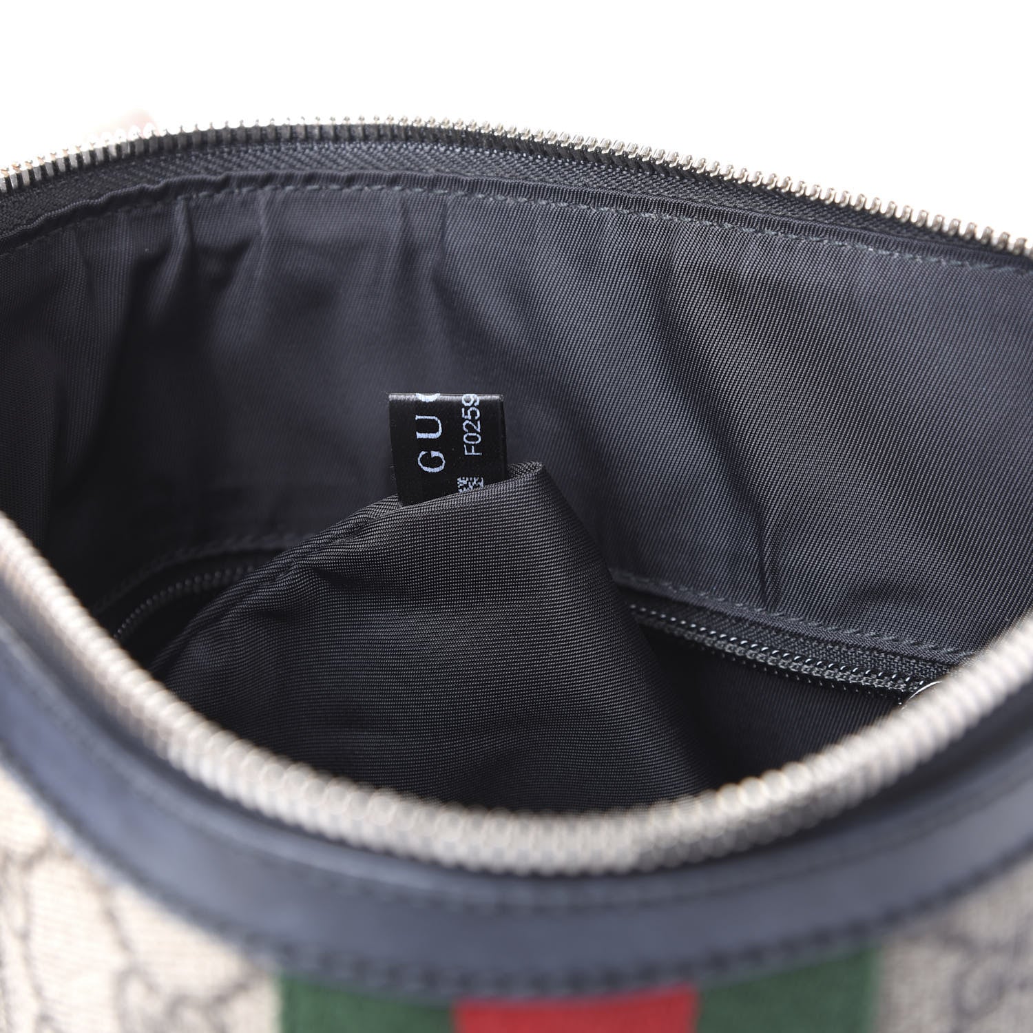 Gucci GG Supreme Monogram Web Messenger Bag Black 8 of 9