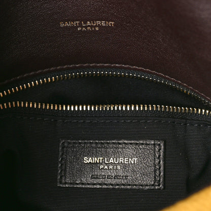 Saint Laurent Tie Dye Wool Quilted Small Loulou Puffer Monogram Chain Satchel Yellow Pacific Blue Dark Pecan 5 of 7