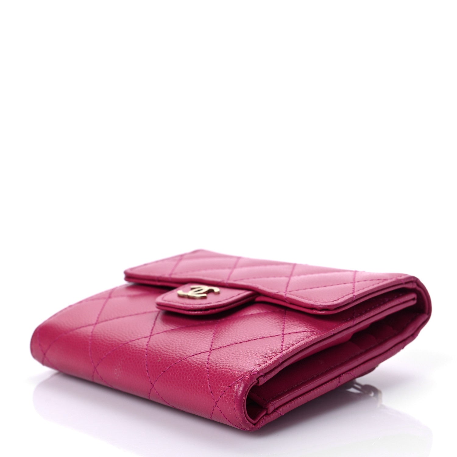 Chanel Caviar Quilted Compact Flap Wallet Pink 9 of 9