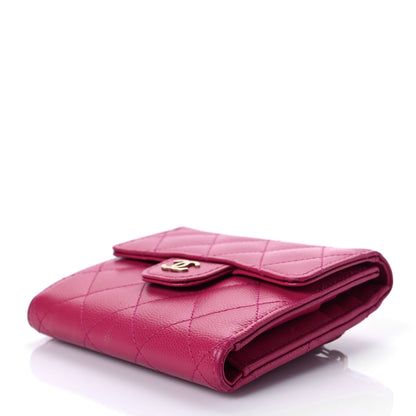 Chanel Caviar Quilted Compact Flap Wallet Pink 9 of 9