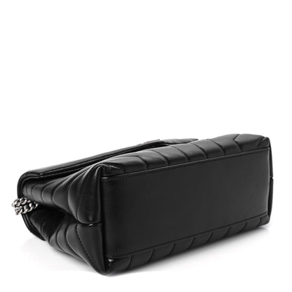 Saint Laurent Calfskin Y Quilted Monogram Small Loulou Chain Satchel Black 4 of 7