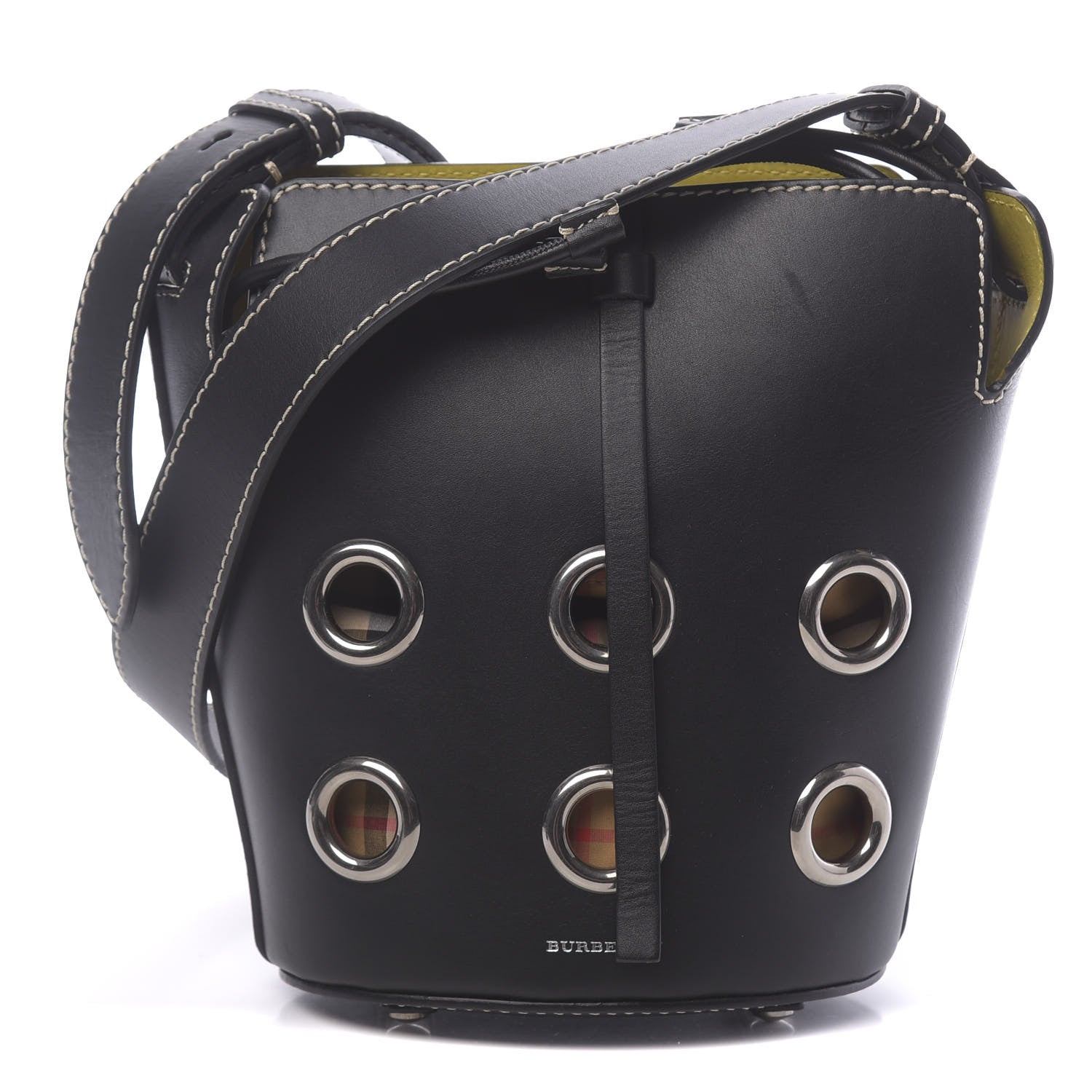 Burberry Calfskin Grommet Mini Bucket Bag Black 1 of 14