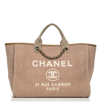 Chanel Canvas Large Deauville Tote Ecru 1 of 9