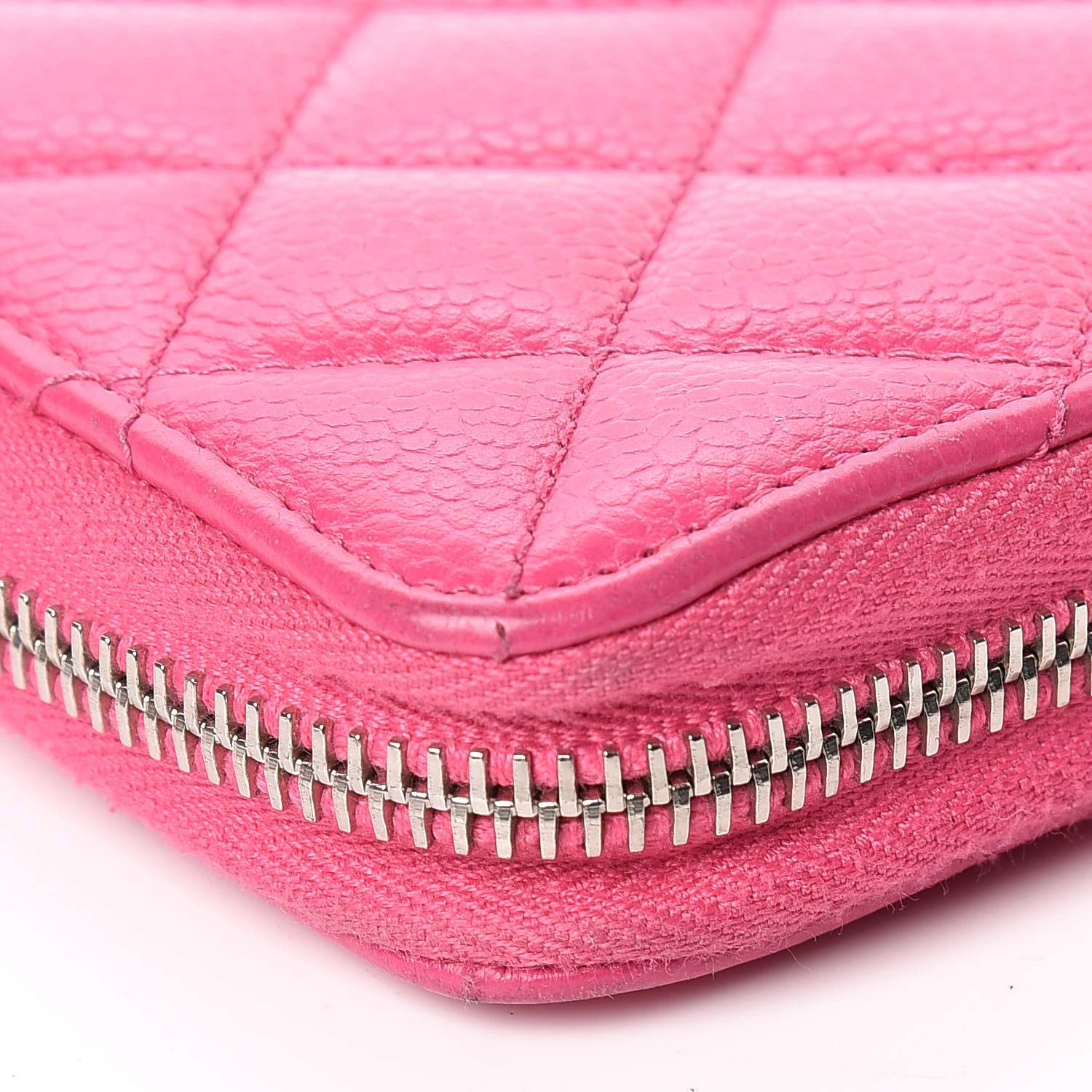 Chanel Caviar Quilted Large Gusset Zip Around Wallet Pink 12 of 16