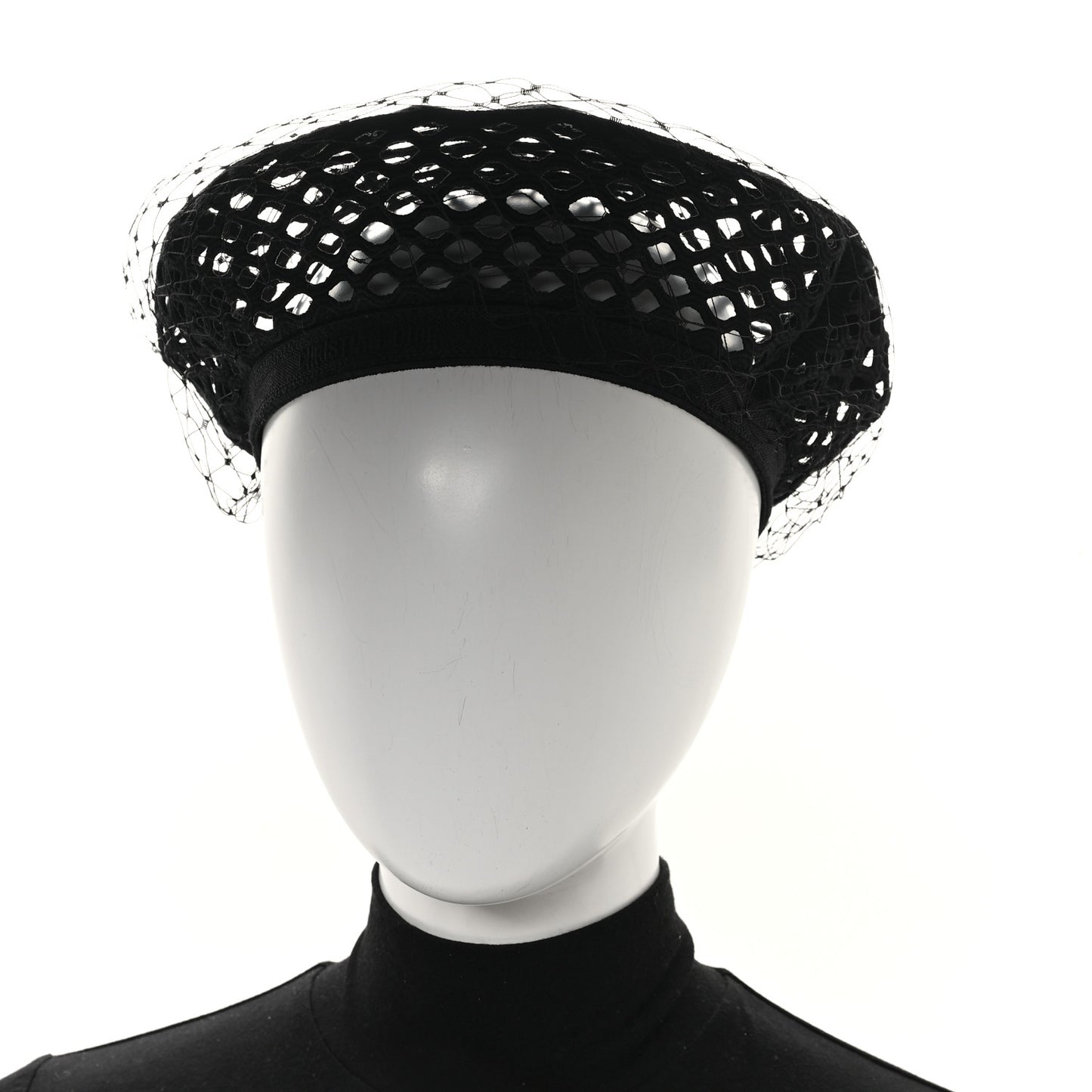 Mesh Arty Veil Beret 58 Black
