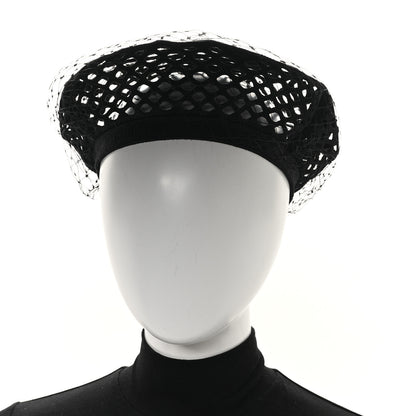 Christian Dior Mesh Arty Veil Beret 58 Black 2 of 8