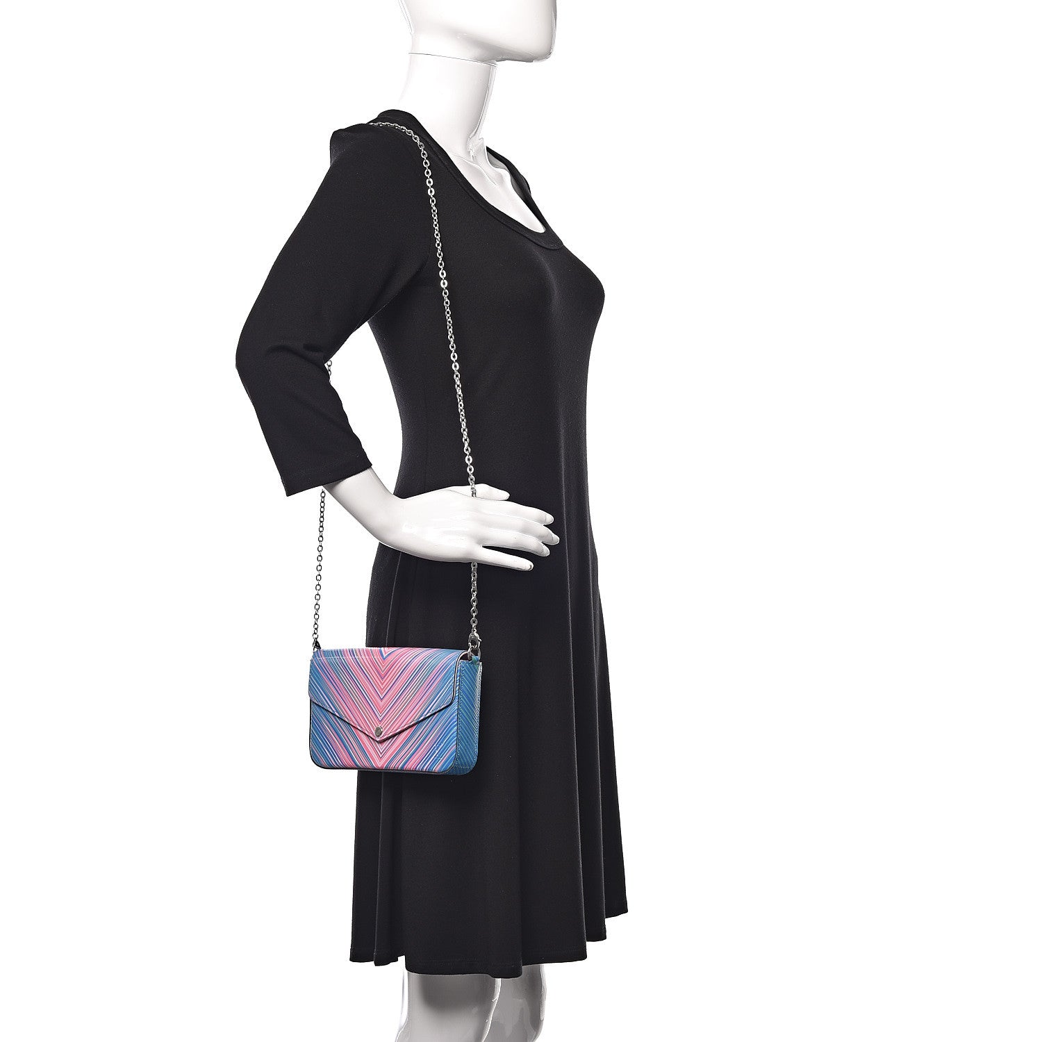 Louis Vuitton Epi Tropical Pochette Felicie Blue Rose 2 of 13