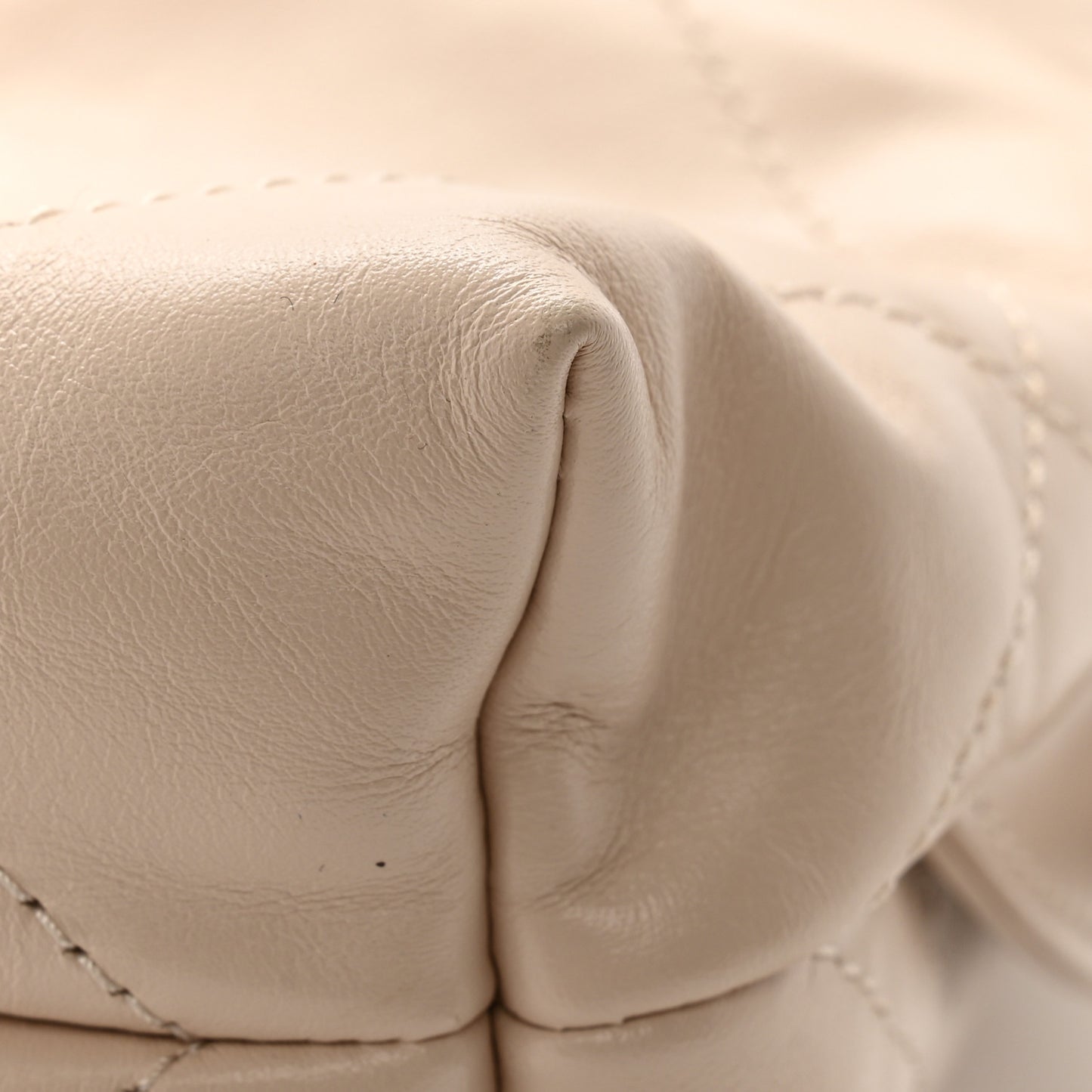 Shiny Calfskin Quilted Chanel 22 Backpack Beige
