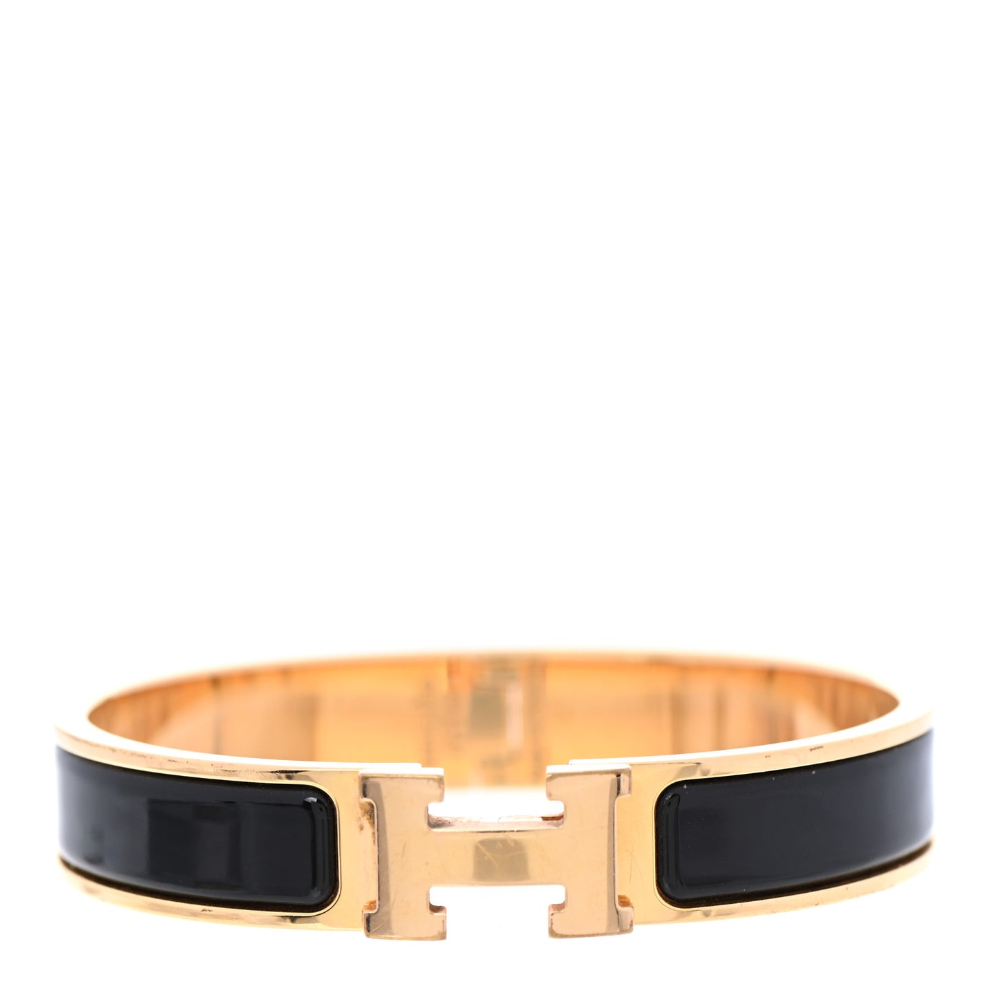 Enamel Narrow Clic Clac H Bracelet GM Black
