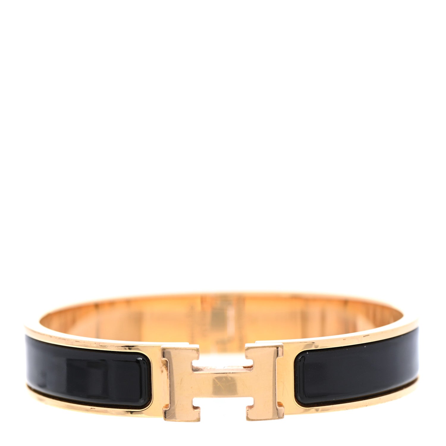 Hermes Enamel Narrow Clic Clac H Bracelet GM Black 1 of 6
