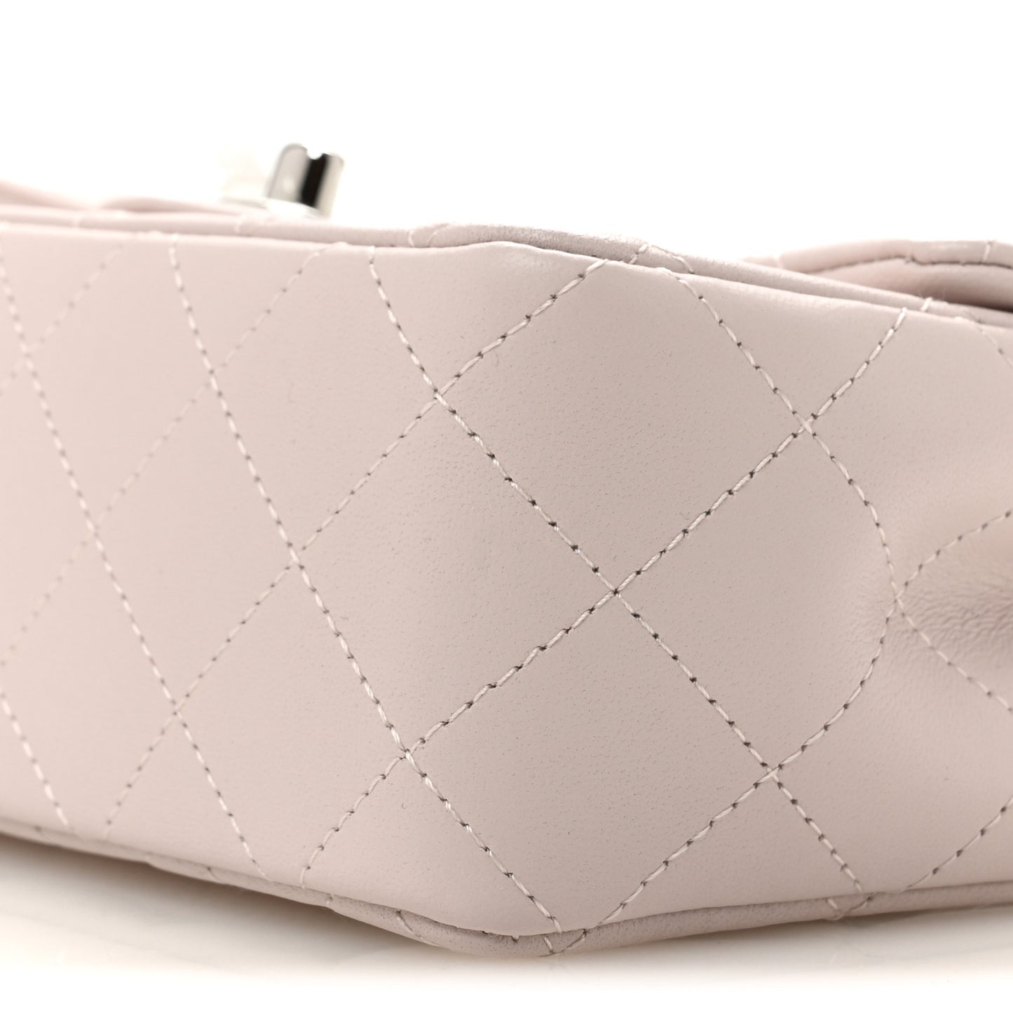Lambskin Quilted Mini Rectangular Flap Light Purple